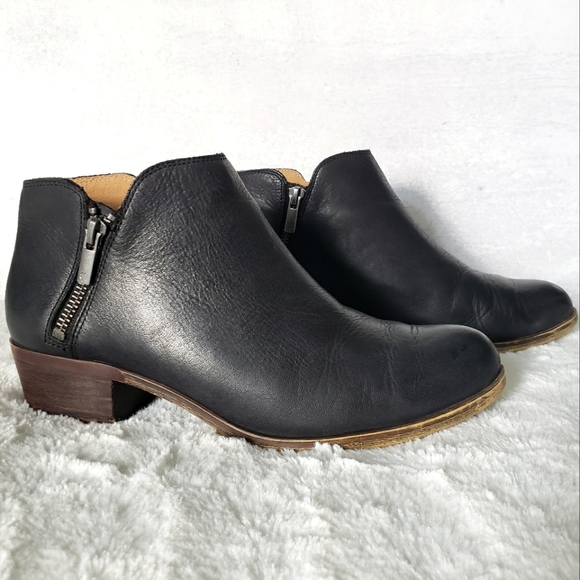 Lucky Brand Black Leather Burklee Ankle Boot / Bootie, Size 8 - Picture 3 of 12
